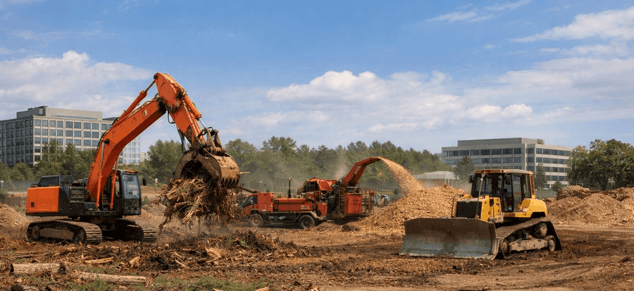 Expansive development parcel graded and leveled with engineered drainage contours