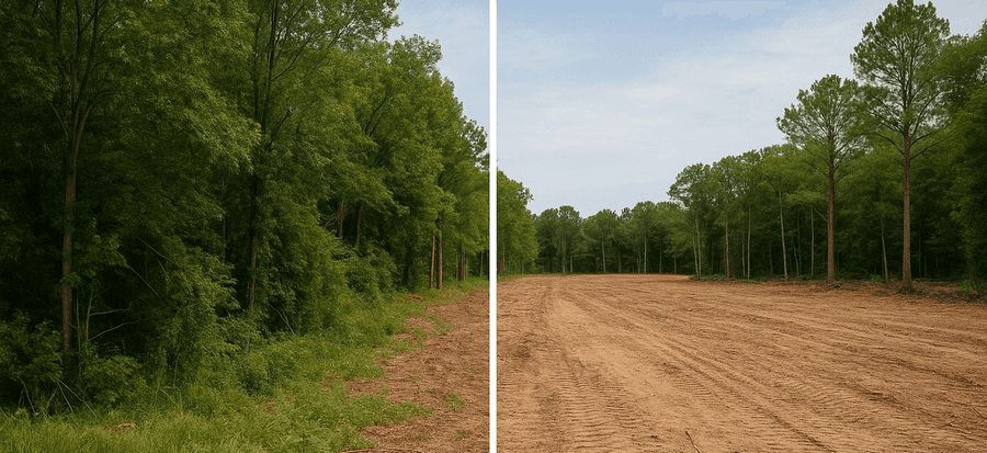 Large commercial parcel cleared and leveled for industrial facility construction