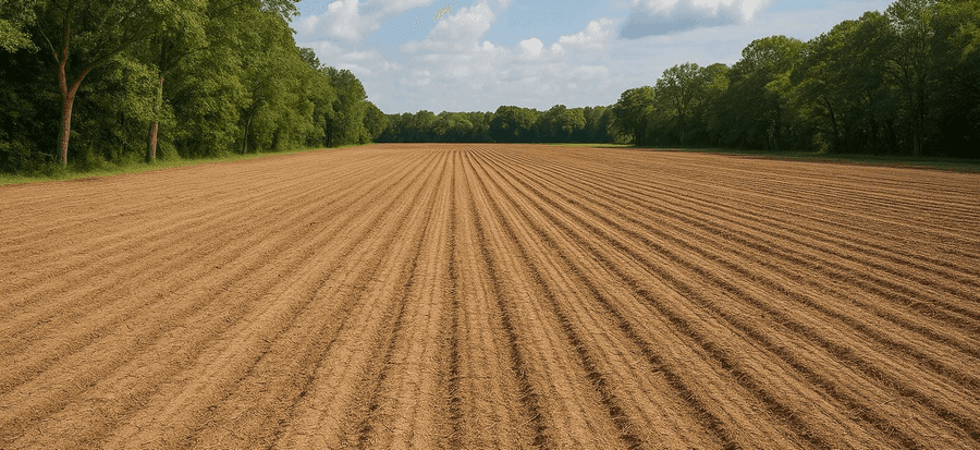 Scenic woodland road cleared for year-round vehicle and utility access